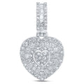 10kt White Gold Diamond Heart Pendant O219