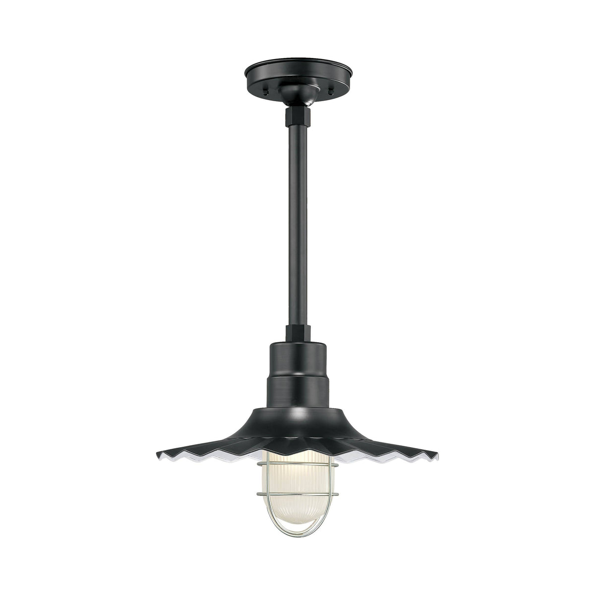 Satin Black Cord Hung Radial Wave Shade Z561121