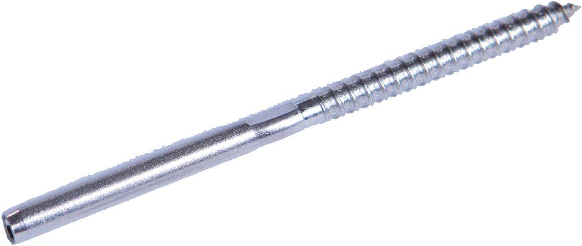 Stainless Steel Hand-Crimp Lag Stud for 1/8 Cable, Lot of 10 P795