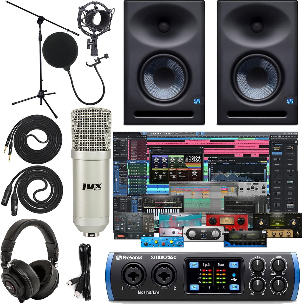 2x2 USB Type-C Audio/MIDI Interface with 2-Way Studio Monitors J2516