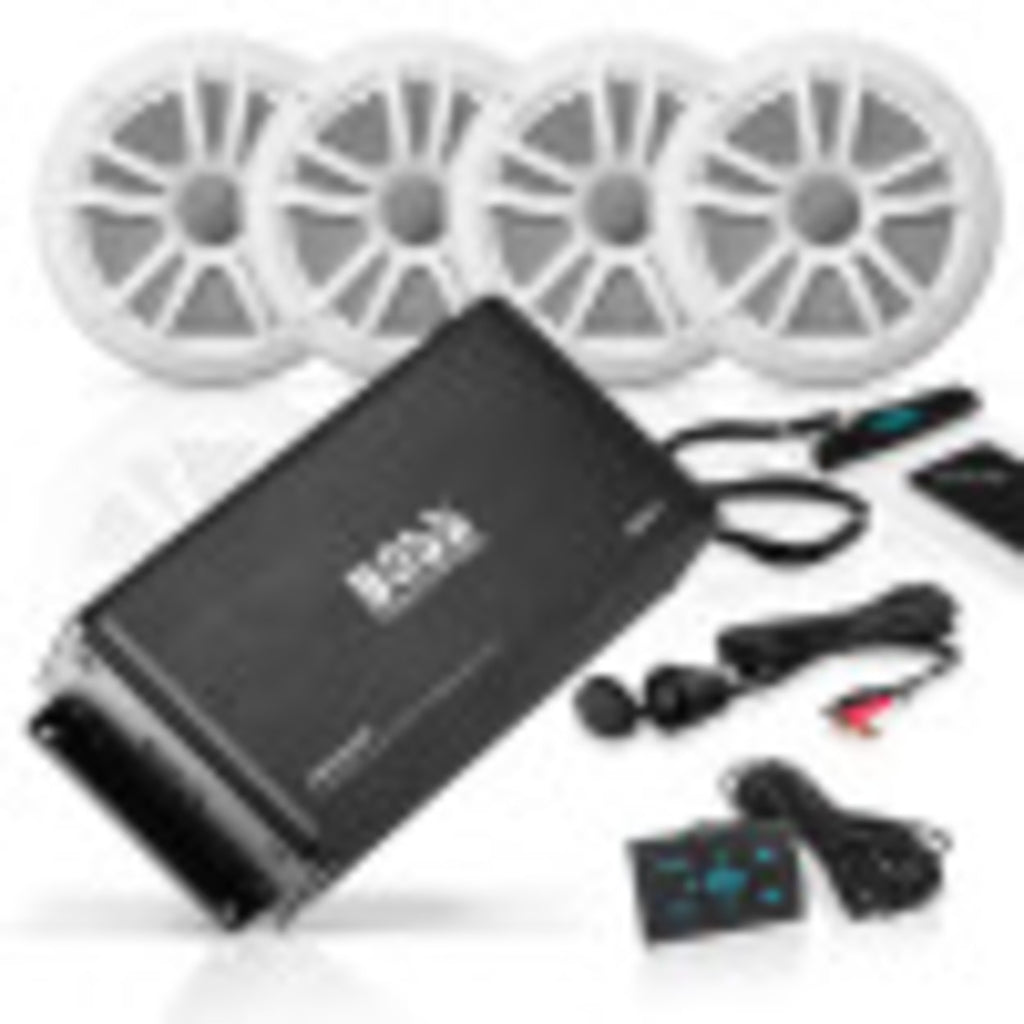 Marine Audio Amplifier with Speakers and USB Cable J10645