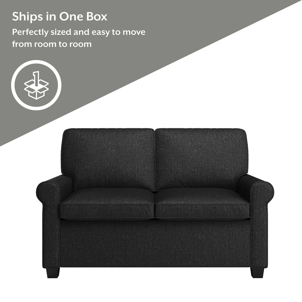 Black Twin Sleeper Loveseat T580