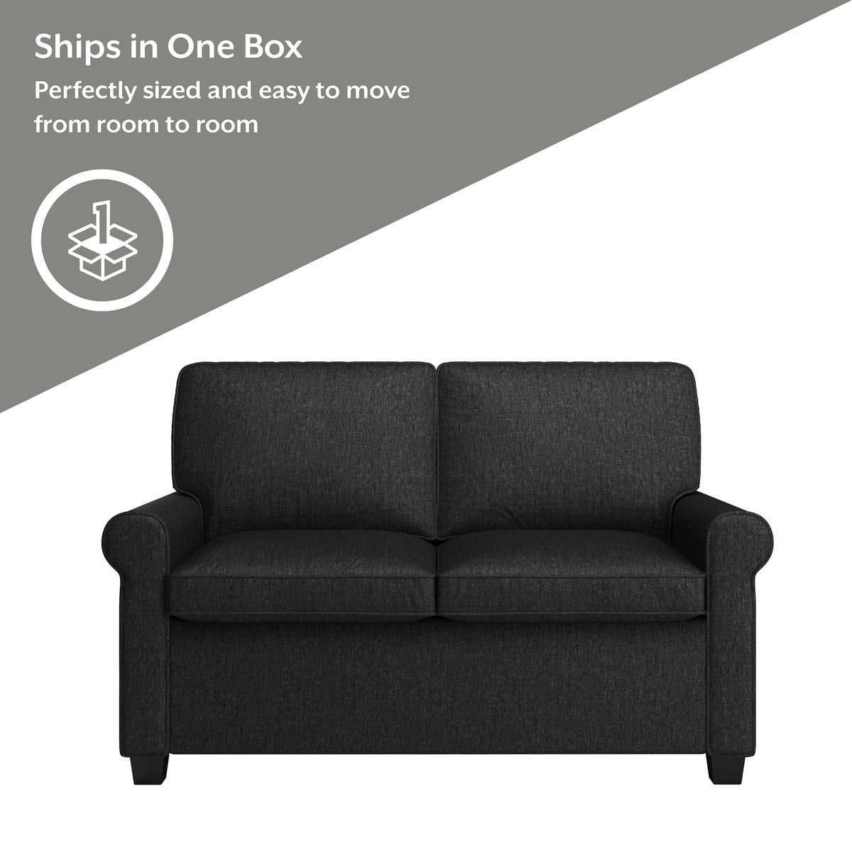 Black Twin Sleeper Loveseat T580