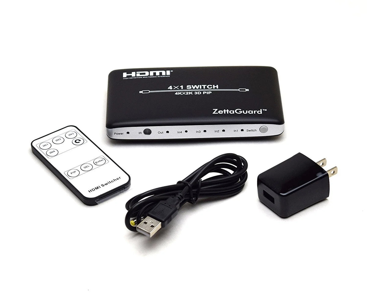 4 Port 4K HDMI Switch with PIP and IR Remote Control J8912