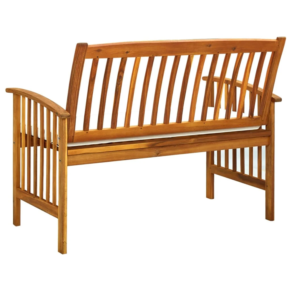 Patio Bench with Cushion Solid Acacia Wood L5880