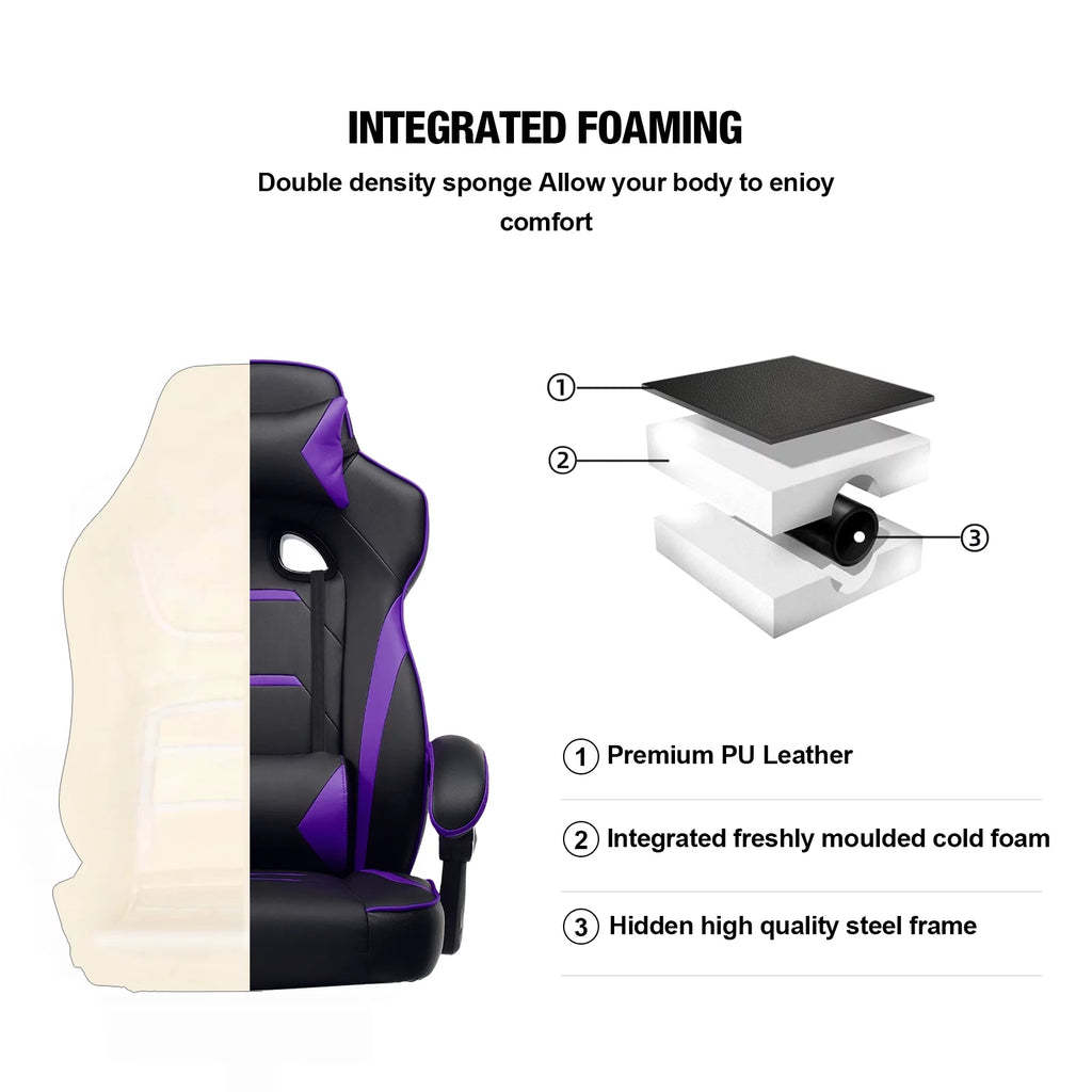 Purple Ergonomic Swivel Gaming Chair M878