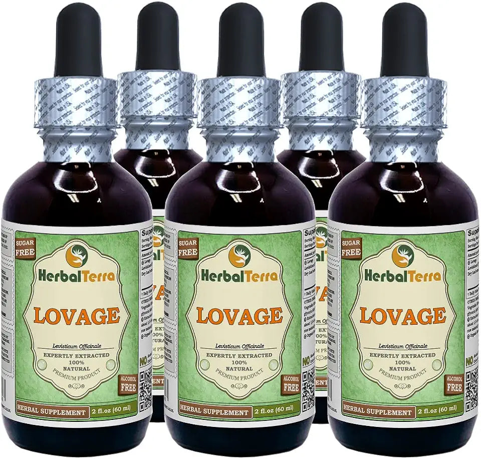 Organic Dried Lovage Alcohol-Free Liquid Extract 5x2 fl.oz S447