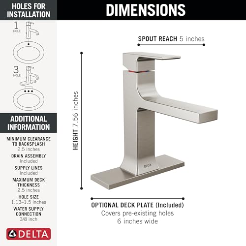 Matte Black 1 Hole Bathroom Faucet with Push-Pop Drain F86095