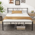 Twin Size Metal Platform Bed Frame with Headboard and Footboard W20067