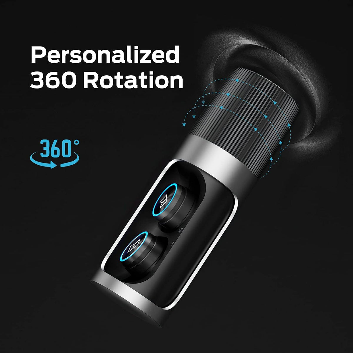 Wireless Earbuds with Rotating Metal Charging Case, 8 Hours Playback, Pack of 2 E565774