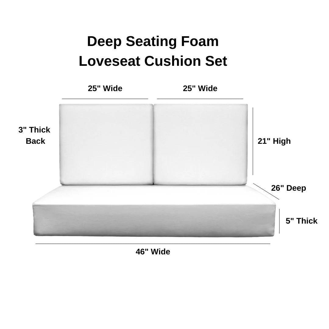 Foam Deep Seating Loveseat Cushion Set, Black M85545
