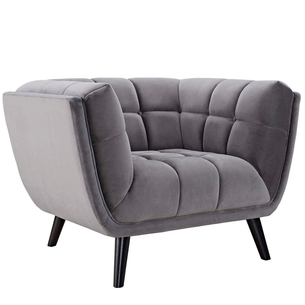 2 Piece Velvet Upholstered Loveseat and Armchair Set S95373