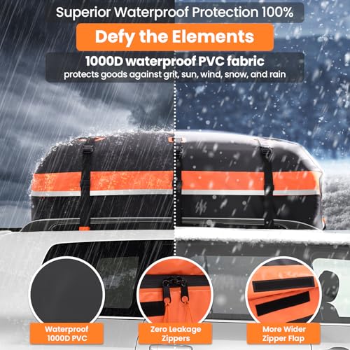 21 Cubic Feet Waterproof PVC Rooftop Cargo Carrier G987539