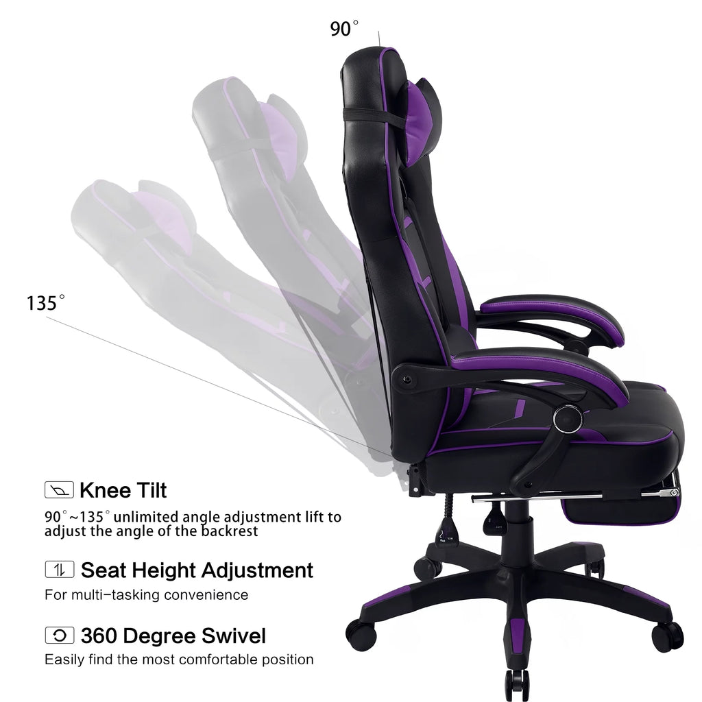 Purple Ergonomic Swivel Gaming Chair M878