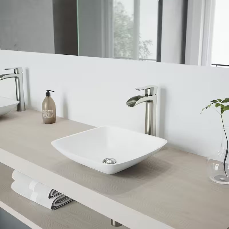 Single Handle Vessel Faucet in Brushed Nickel X1966