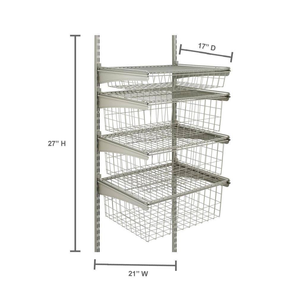 Nickel Ventilated Wire 4-Drawer Kit L66617