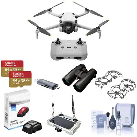 Mini 4 Pro Drone with RC-N2 Controller, 10x42mm Roof Prism Binocular and 2x 64GB Memory Card Y203