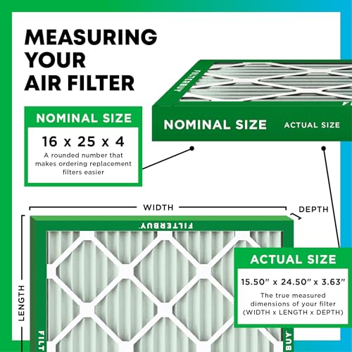 16x25x4 MERV 8 Pleated HVAC Air Filter 2-Pack V81811