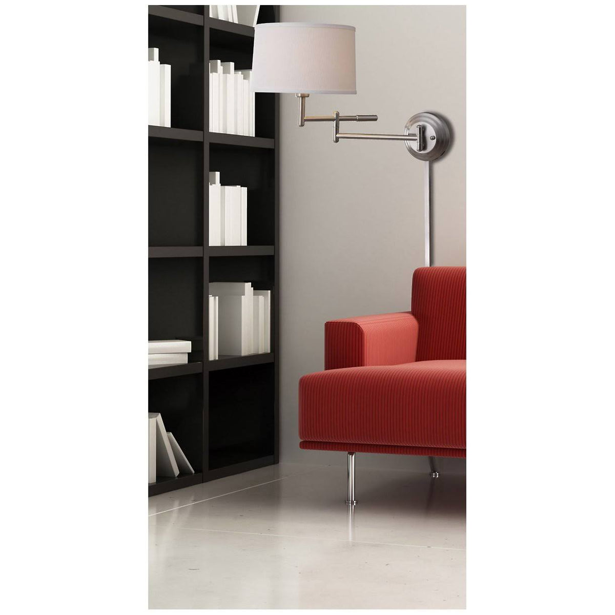 Brushed Steel Wall Swing Arm Lamp T26469