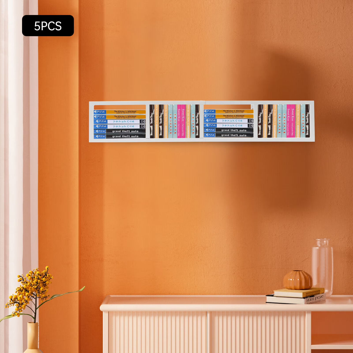 Metal Storage Media Shelf CD DVD Rack Wall Mount K98903