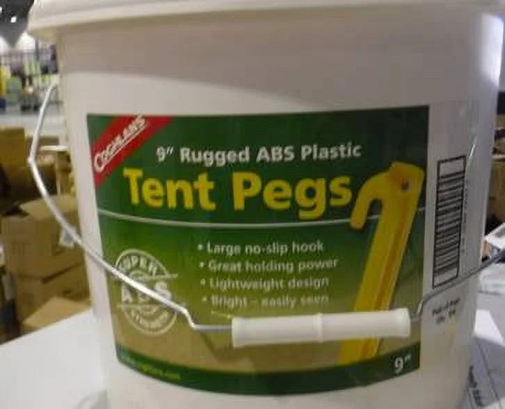 9 ABS Plastic Tent Pegs - 6 Pack I1531