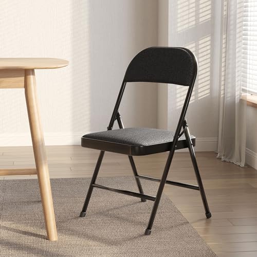 4 Pack Folding Chairs with Padded Cushion and Back D779024