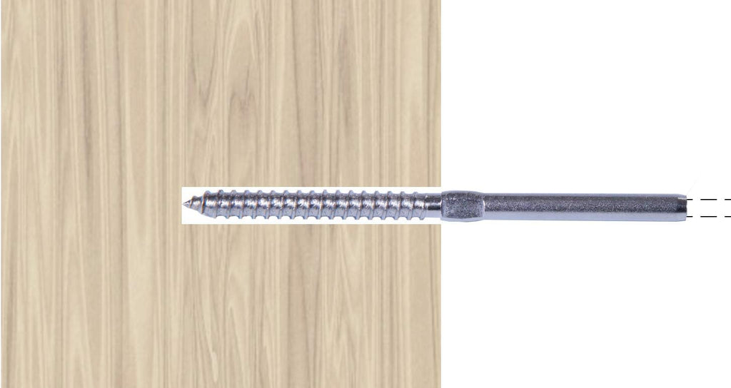 Stainless Steel Hand-Crimp Lag Stud for 1/8 Cable, Lot of 10 P795
