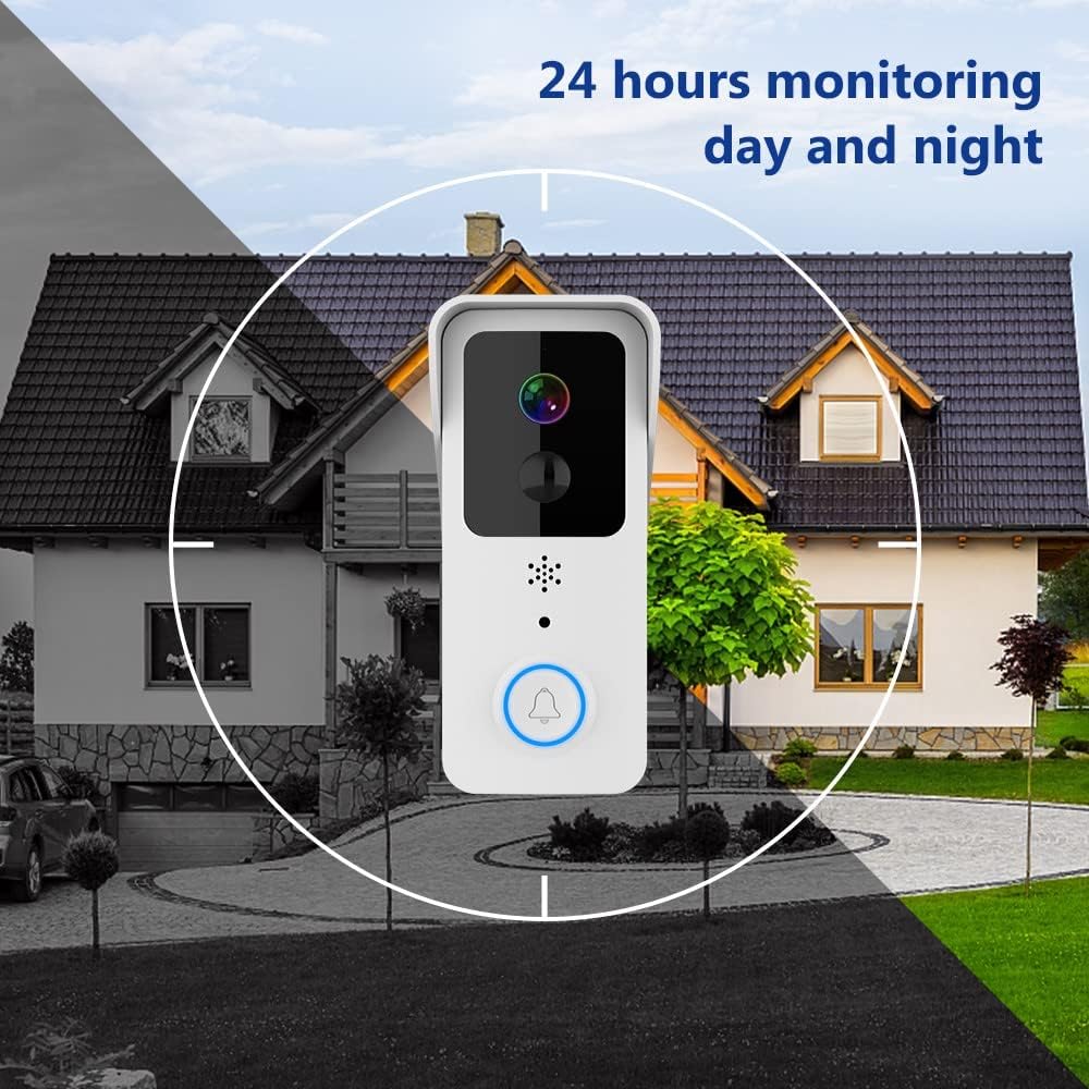Wireless Video Doorbell Camera 1080p HD, 32GB SD Card, 2.4/5 GHz WiFi, 2-Way Audio, Pack of 2 O99165