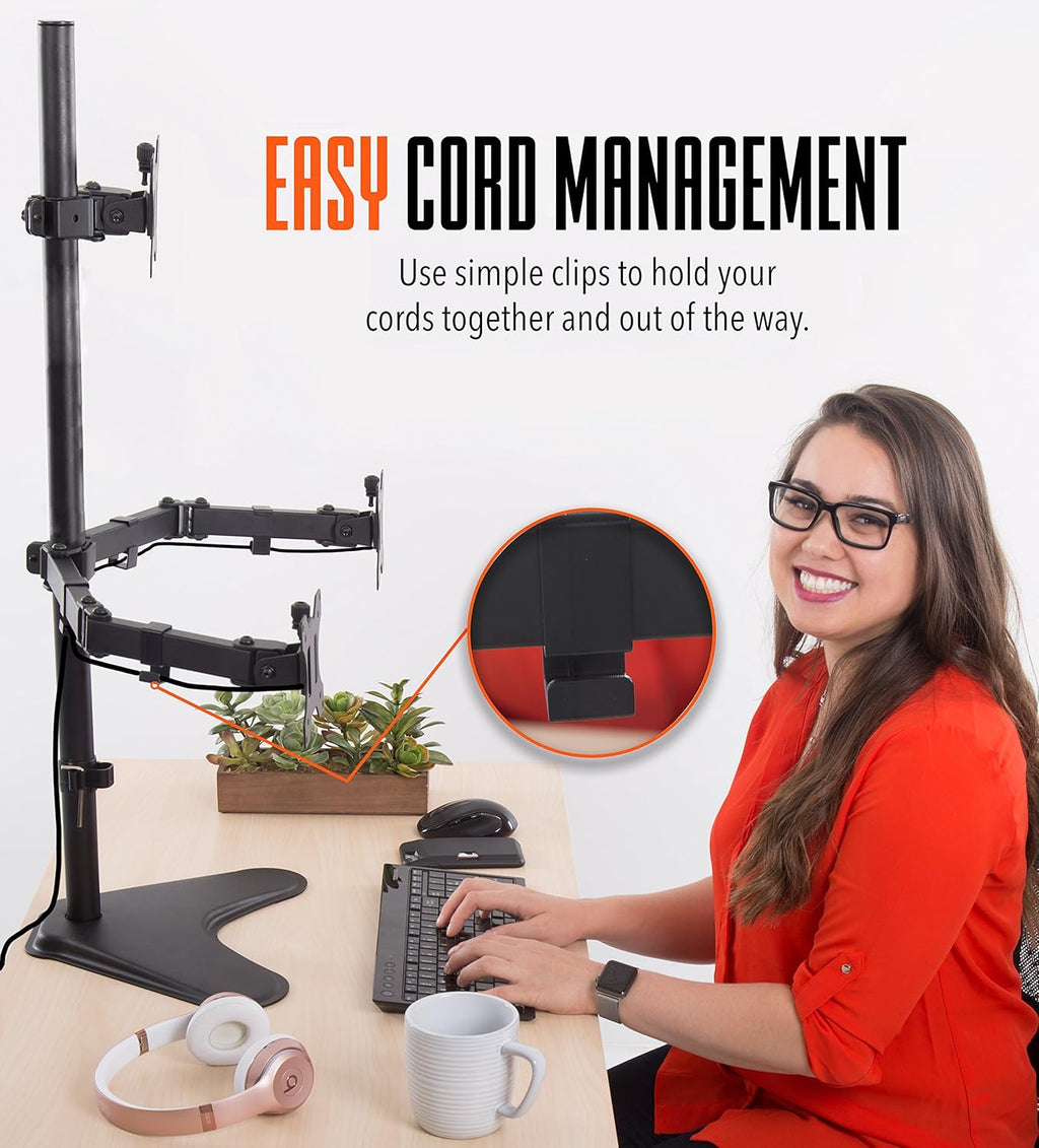 Freestanding Triple Monitor Mount Desk Stand with VESA Mounts R248439