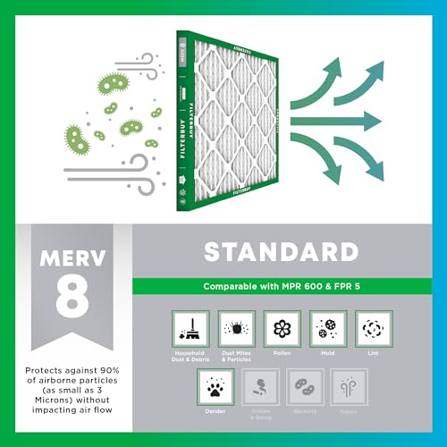16x25x4 MERV 8 Pleated HVAC Air Filter 2-Pack V81811
