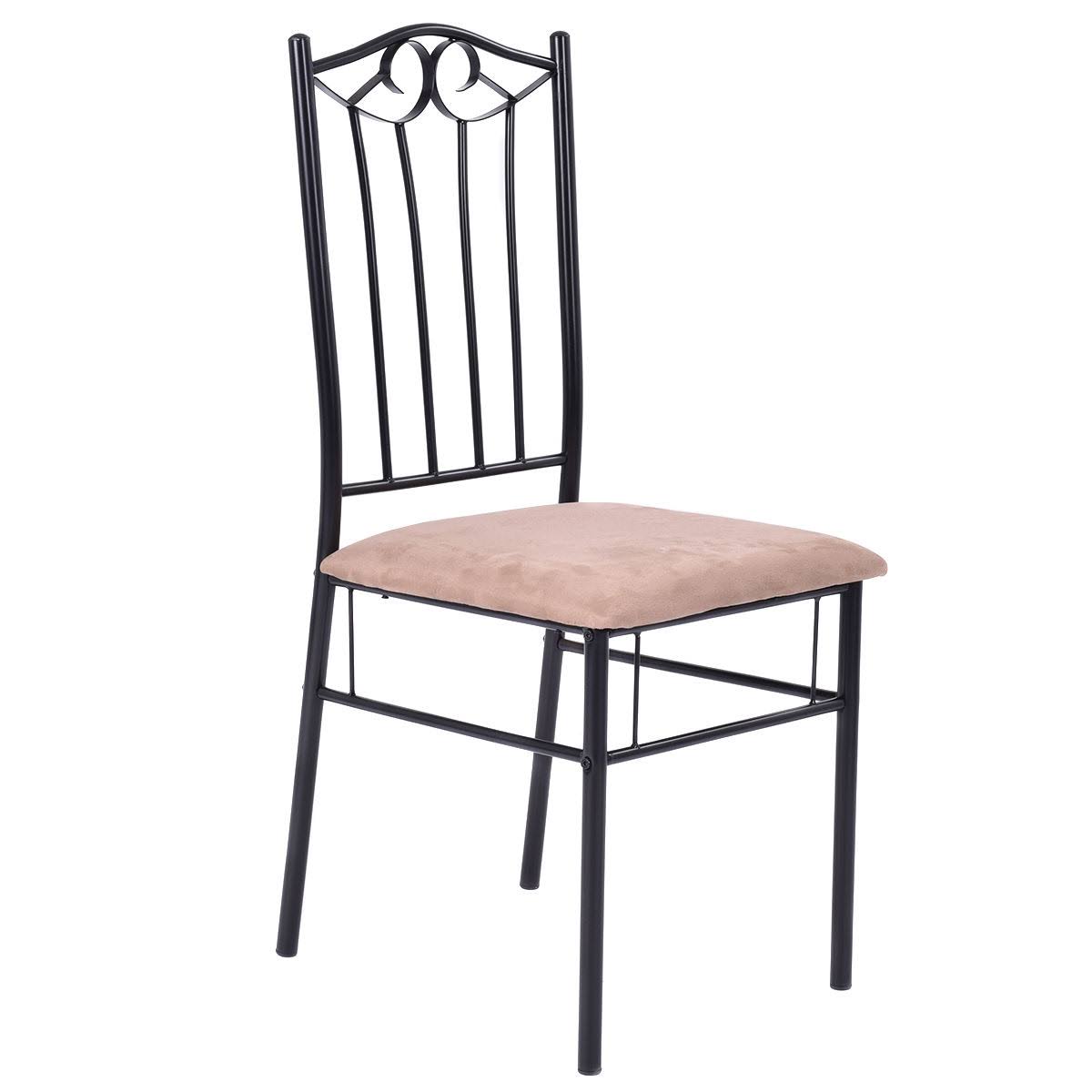 5 PC Dining Table and 4 Chairs Wood Metal T458851