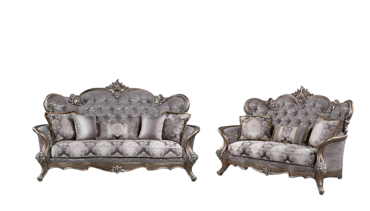 Gray Fabric Sofa and Loveseat B1726