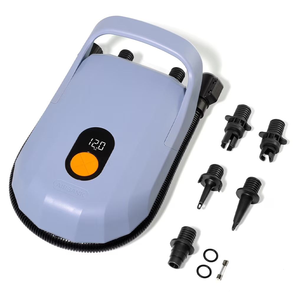 20PSI Double Stage Electric Inflator with 5PCS Air Nozzles, Portable Air Pump E766010