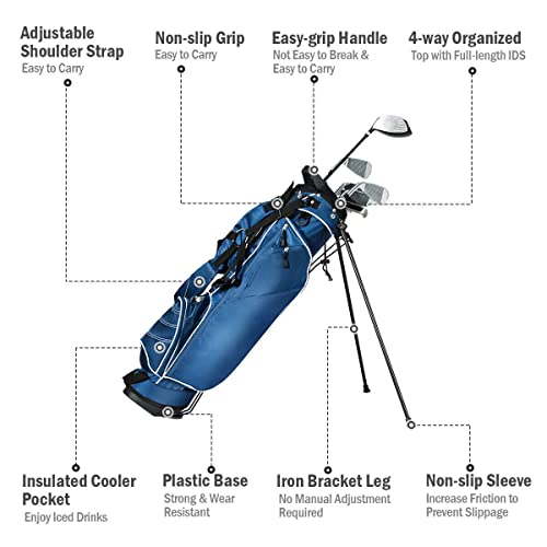 Golf Stand Bag with 4 Way Dividers and 4 Pockets U1883