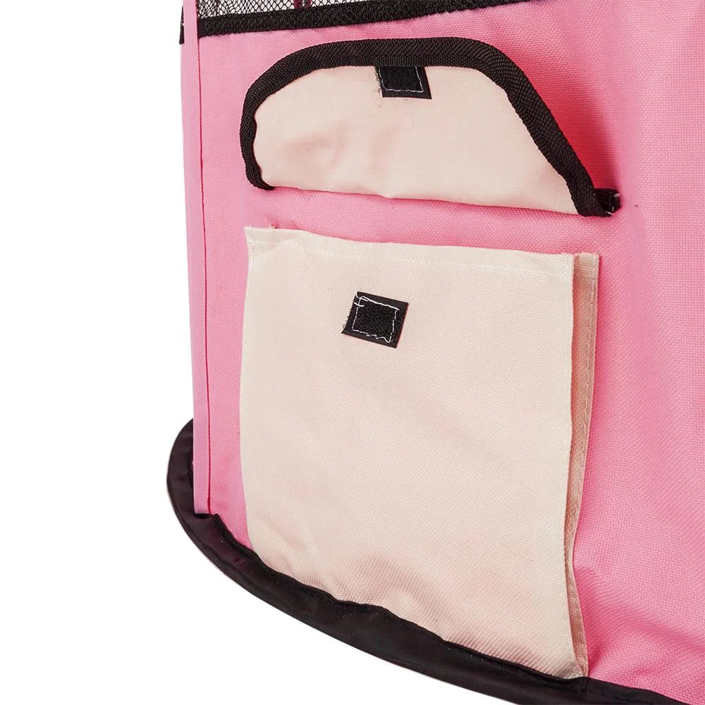 Pink 8 Panel Pet Playpen with Carry Bag L966