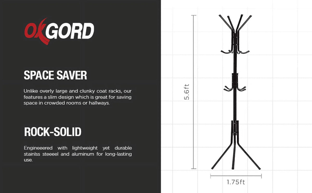 Stainless Steel Coat Rack with 12 Hooks Q623