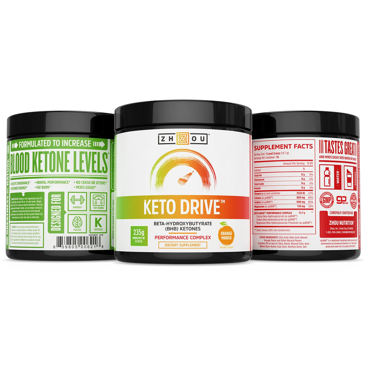 BHB Salts Orange Mango 16 Servings Ketone Complex Q8388