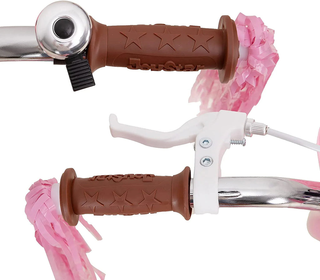 12 Inch Kids Bike with Training Wheels and Basket Pink W90085