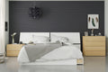 4 Piece Queen Size Bedroom Set Natural Maple and White O6706