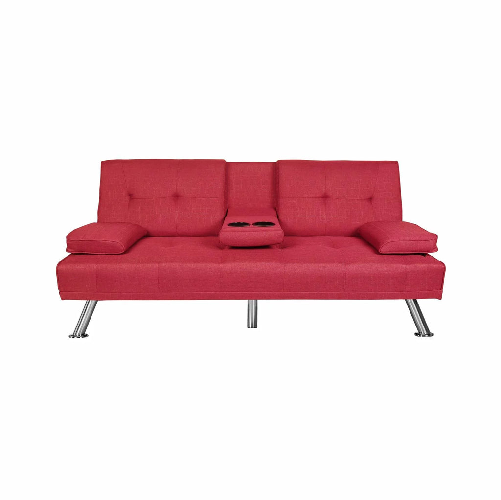 Twin 66.3" Convertible Sofa with 2 Cup Holders U678509