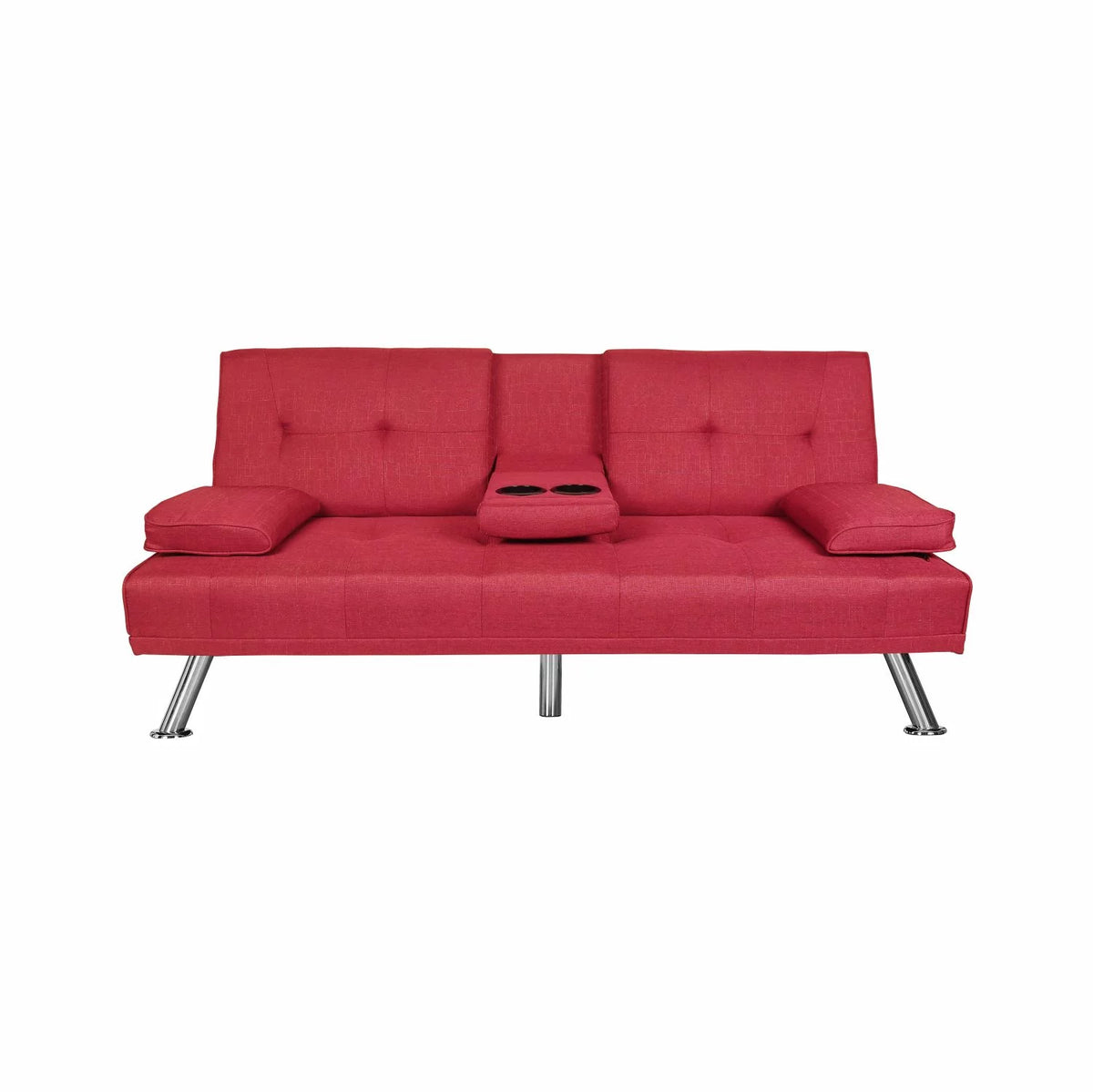 Twin 66.3" Convertible Sofa with 2 Cup Holders U678509