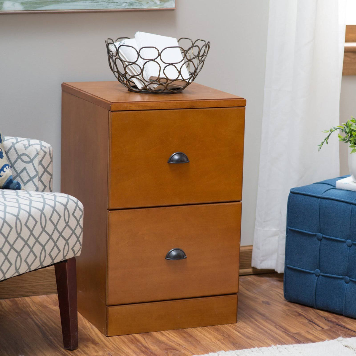 Light Oak 2-Drawer Wood File Cabinet D8620