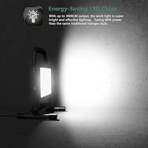 50W LED Work Light, 5000LM, IP66 Waterproof, 16ft Cord with Plug S67701