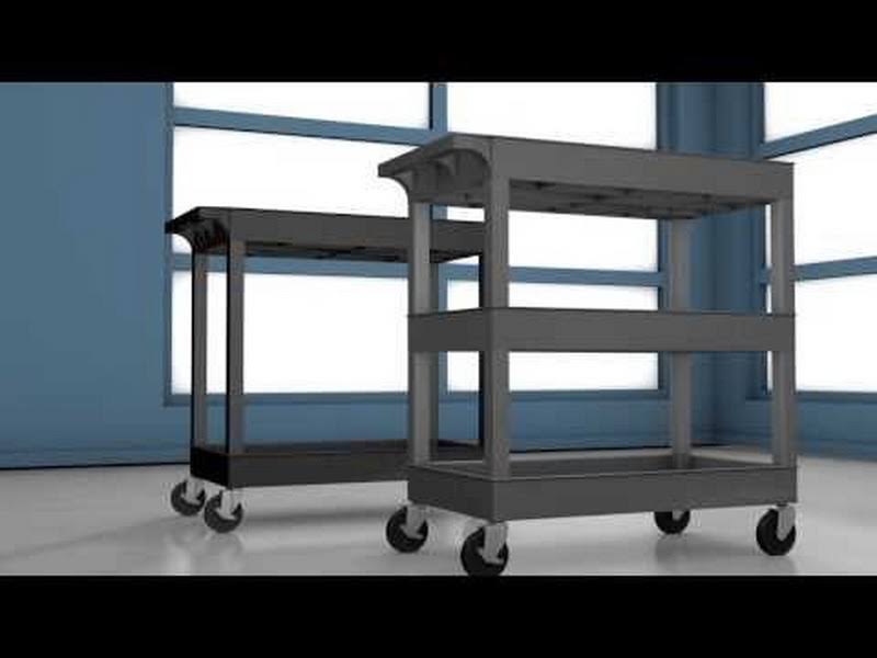 Black Cart with 1 Tub and 1 Flat Shelf C237