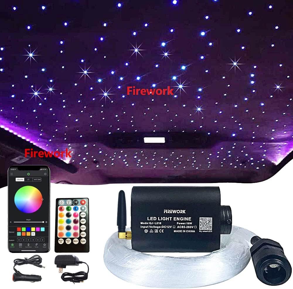 460pcs 0.03in 9.8ft RGBW LED Fiber Optic Star Ceiling Light Kit X80630