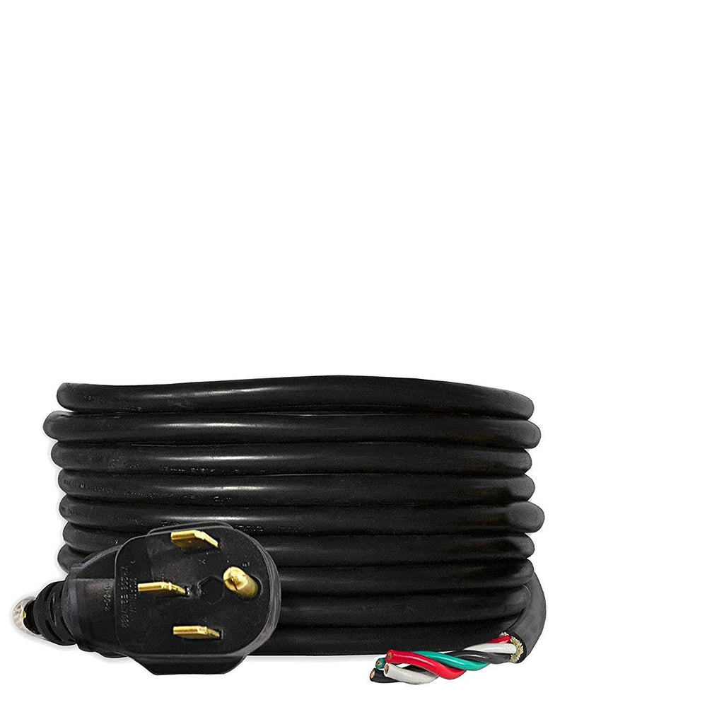 25-ft 50-Amp Extension Power Cord L14-50P to Bare Cut Live Wire 10 AWG 4-prong Plug 125/250V M8882