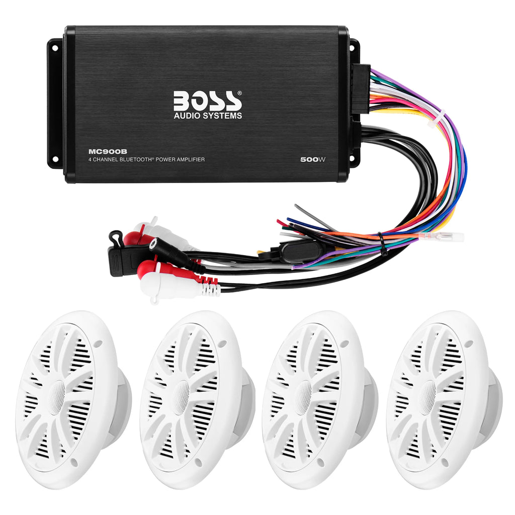Marine Audio Amplifier with Speakers and USB Cable J10645