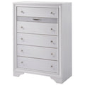Contemporary Solid Wood 5-Drawer Chest in White Q46135