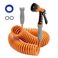 Lightweight Coil Garden Hose 50 FT with 6-Pattern Spray Nozzle A9254