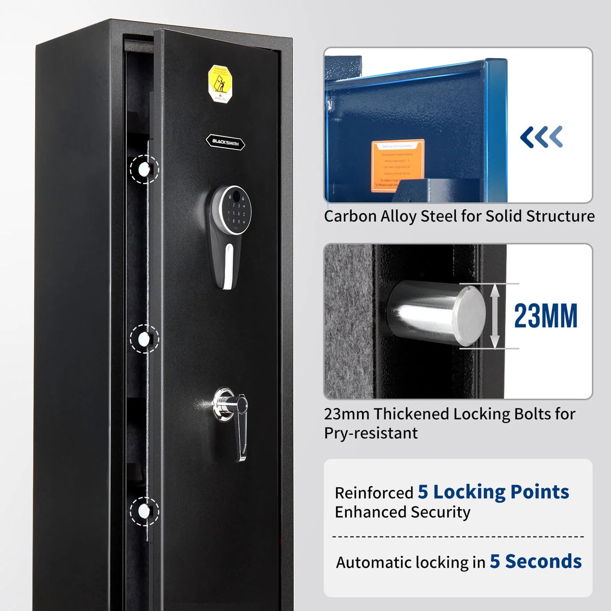 Large Fingerprint Biometric Gun Cabinet N354